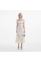 Women Cream Lace Diamante Bow Midi Dress | Self Portrait Dresses