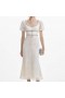 Women Cream Lace Diamante Trim Midi Dress | Self Portrait Dresses