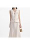 Women Cream Linen Midi Dress | Self Portrait Dresses