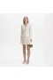 Women Cream Metallic Boucle Mini Jacket Dress | Self Portrait Dresses