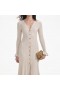 Women Cream Metallic Ribbed Midi Dress | Self Portrait Dresses