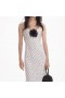 Women Cream Polka Dot Satin Maxi Dress | Self Portrait Dresses