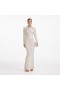 Women Cream Rhinestone Diamante Trim Maxi Dress | Self Portrait Dresses