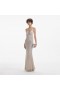 Women Cream Rhinestone Mesh Maxi Dress | Self Portrait Dresses