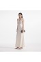Women Cream Satin Diamante Bralette Maxi Dress | Self Portrait Dresses