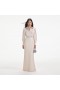 Women Cream Satin Embellished Bib Maxi Dress | Self Portrait Dresses