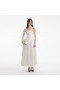 Women Cream Sequin Bandeau Midi Dress | Self Portrait Dresses