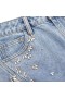 Women Crystal Embellished Denim Jeans | Self Portrait Denim