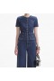 Women Denim Buttoned Jumpsuit | Self Portrait Denim