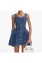 Women Flared Denim Mini Dress | Self Portrait Denim