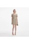Women Gold Boucle Open Neck Mini Dress | Self Portrait Dresses