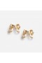 Women Gold Crystal Bow Earrings | Self Portrait Jewellery