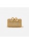 Women Gold Crystal Box Clutch | Self Portrait Handbags