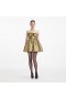 Women Gold Metallic Jacquard Mini Dress | Self Portrait Dresses
