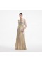 Women Gold Metallic V-Neck Maxi Dress | Self Portrait Dresses