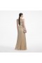 Women Gold Metallic V-Neck Maxi Dress | Self Portrait Dresses