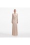 Women Gold Rhinestone Mesh Cut Out Maxi Dress | Self Portrait Dresses