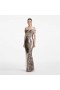 Women Gold Sequin Maxi Dress | Self Portrait Dresses