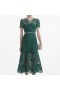 Women Green Lace Diamante Bow Midi Dress | Self Portrait Dresses