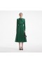 Women Green Satin Midi Dress | Self Portrait Dresses