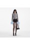 Women Grey Contrast Feather Cardigan | Self Portrait Knitwear