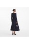 Women Navy Metallic Boucle Midi Dress | Self Portrait Dresses
