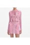 Women Pink Rhinestone Mesh Ruffle Mini Dress Pink | Self Portrait Dresses