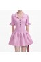Women Pink Viscose Rib Mini Dress | Self Portrait Dresses