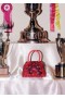 Women Red Embellished Micro Bow Bag | Self Portrait Handbags