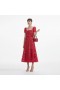 Women Red Floral Lace Midi Dress | Self Portrait Dresses