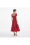 Women Red Floral Lace Midi Dress | Self Portrait Dresses