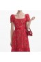 Women Red Floral Lace Midi Dress | Self Portrait Dresses