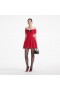 Women Red Knit Bow Mini Dress | Self Portrait Dresses