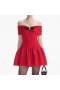 Women Red Knit Bow Mini Dress | Self Portrait Dresses
