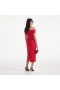Women Red Off Shoulder Midi Dress | Self Portrait Dresses