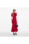 Women Red Pointelle Knit Midi Dress Red | Self Portrait Dresses