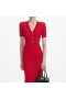 Women Red Pointelle Knit Midi Dress Red | Self Portrait Dresses