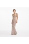 Women Silver Rhinestone Fishnet Maxi Dress | Self Portrait Dresses