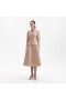 Women Tailored Taffeta Midi Dress Brown | Self Portrait Dresses