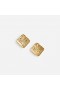 Women Textured Gold Square Earrings | Self Portrait Jewellery