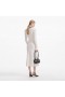 Women White Knit Contrast Trim Midi Dress | Self Portrait Knitwear