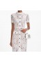 Women White Lace Button Midi Dress | Self Portrait Dresses