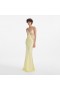 Women Yellow Lace Satin Maxi Dress | Self Portrait Dresses