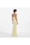 Women Yellow Lace Satin Maxi Dress | Self Portrait Dresses