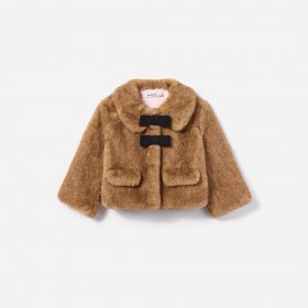 Kids Brown Faux Fur Jacket | Self Portrait