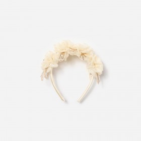 Kids Cream Sequin Tulle Headband | Self Portrait