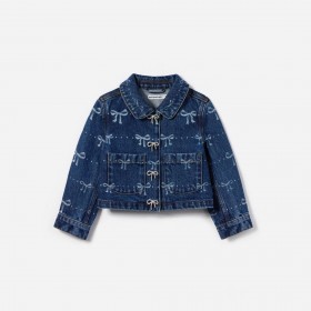 Kids Denim Bow Print Jacket | Self Portrait