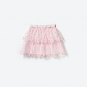 Kids Pink Bow Mesh Mini Skirt | Self Portrait
