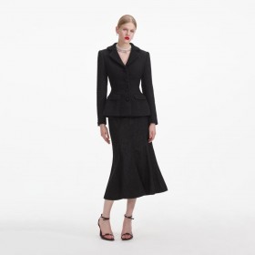 Women Black Boucle Jacket | Self Portrait Outerwear