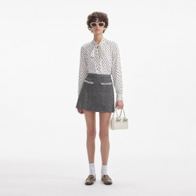 Women Black Herringbone Mini Skirt | Self Portrait Co-Ords